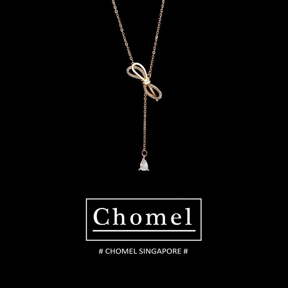 Rose Gold Bow Pendant Necklace